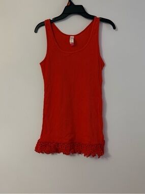 No Boundaries Red Ribbed Tank Top